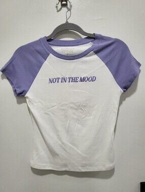 NWOT *FLAWED* "Not in the Mood" Baby Tee - Size Medium